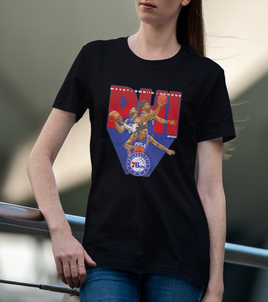 Maxey Embiid George PHI Philadelphia 76ers NBA Players T-Shirt