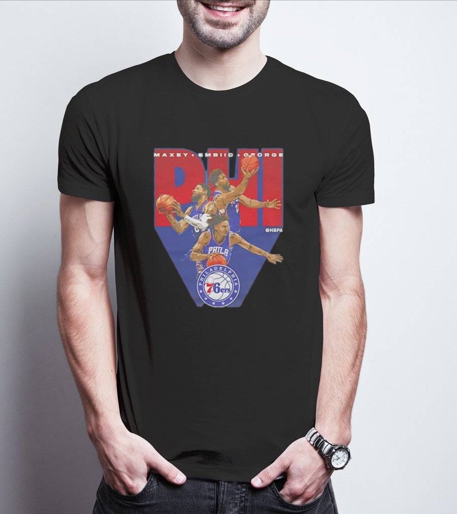 Maxey Embiid George PHI Philadelphia 76ers NBA Players T-Shirt