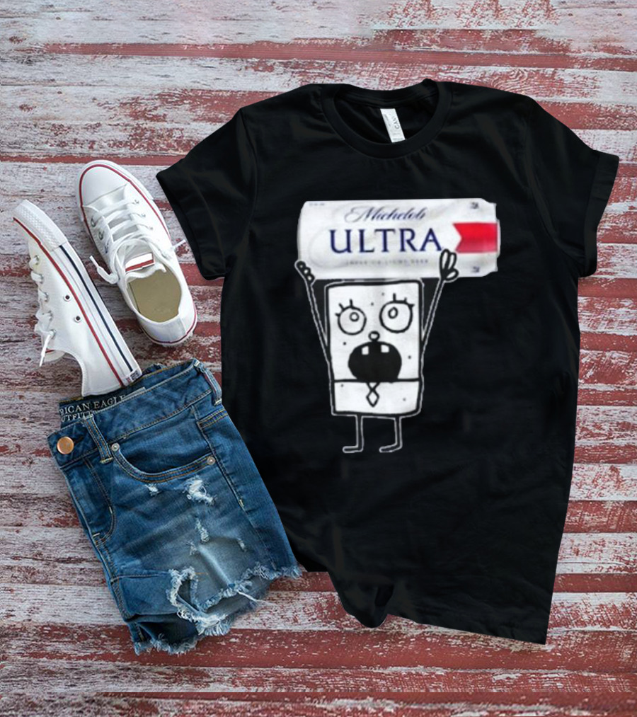 Doodlebob Michelob Ultra Holding Beer Can T-Shirt