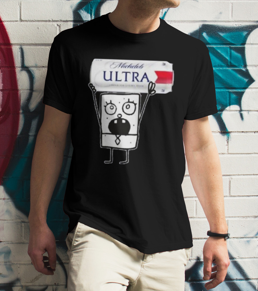 Doodlebob Michelob Ultra Holding Beer Can T-Shirt