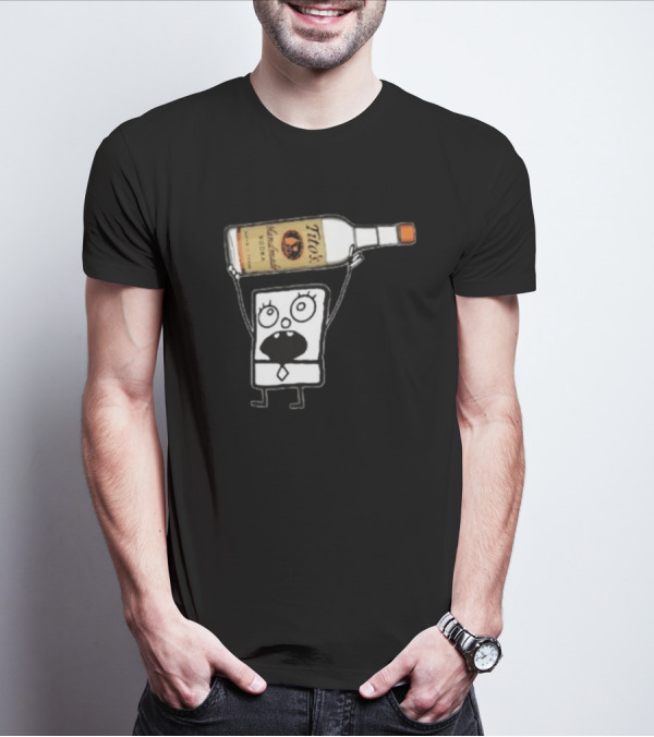 Doodlebob Holding Tito's Handmade Vodka Bottle T-Shirt