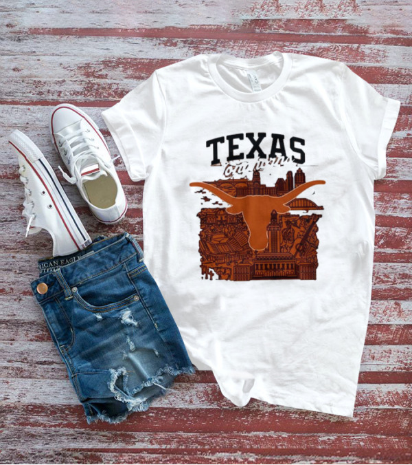Texas Longhorns Burnt Orange City Skyline T-Shirt
