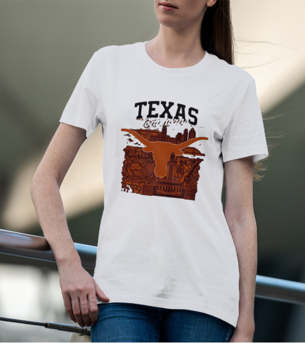 Texas Longhorns Burnt Orange City Skyline T-Shirt