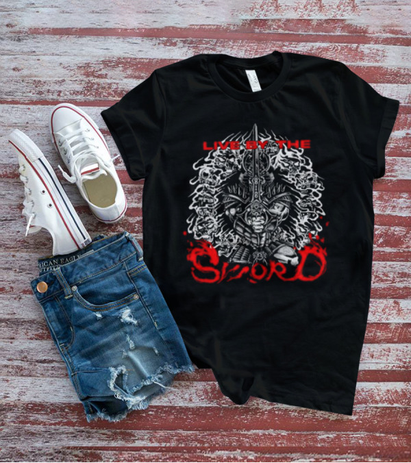 Closed Casket Activities God's Hate Live By The Sword Warrior Skull Helmet T-Shirt