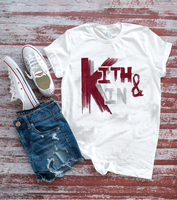 Kith And Kin Bold Red And Gray Text T-Shirt