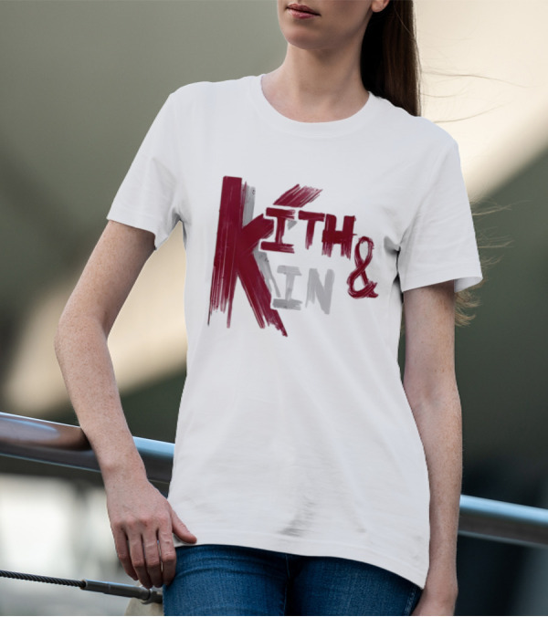 Kith And Kin Bold Red And Gray Text T-Shirt