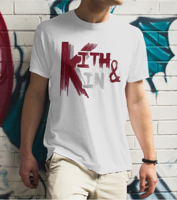 Kith And Kin Bold Red And Gray Text T-Shirt