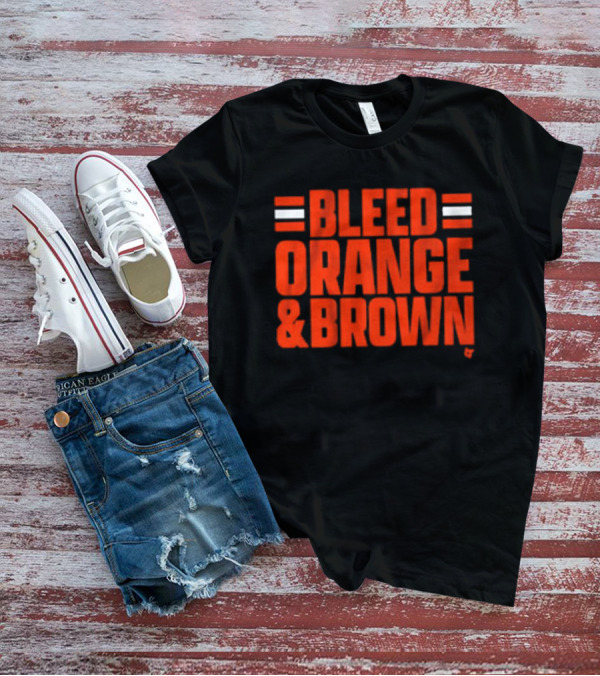 Cleveland Football Bleed Orange And Brown Loyalty Fandom Iconic Colors T-Shirt