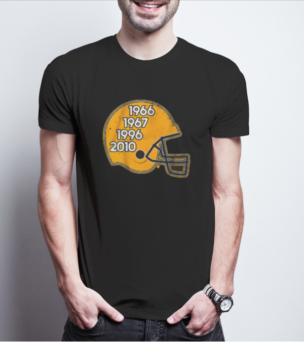 Green Bay Glory Years Helmet 1966 1967 1996 2010 Football T-Shirt