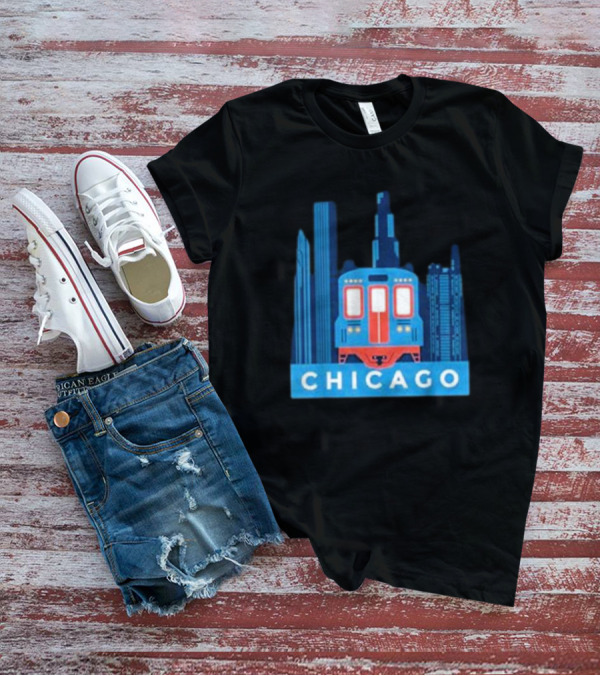 Chicago Skyline El Train T-Shirt