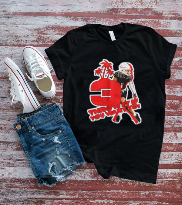 Quincy Riley Number 3 Football Throw It If You Want To Palm Trees T-Shirt