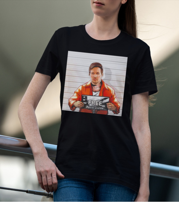 Free Pavel Durov Mugshot Cartoon T-Shirt