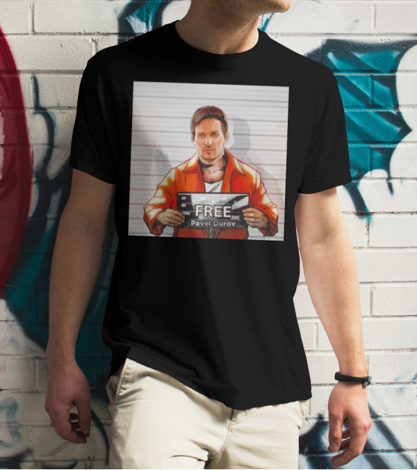 Free Pavel Durov Mugshot Cartoon T-Shirt