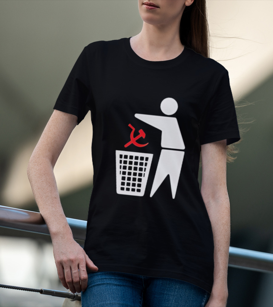 Communism Trash Can Hammer Sickle Disposal T-Shirt