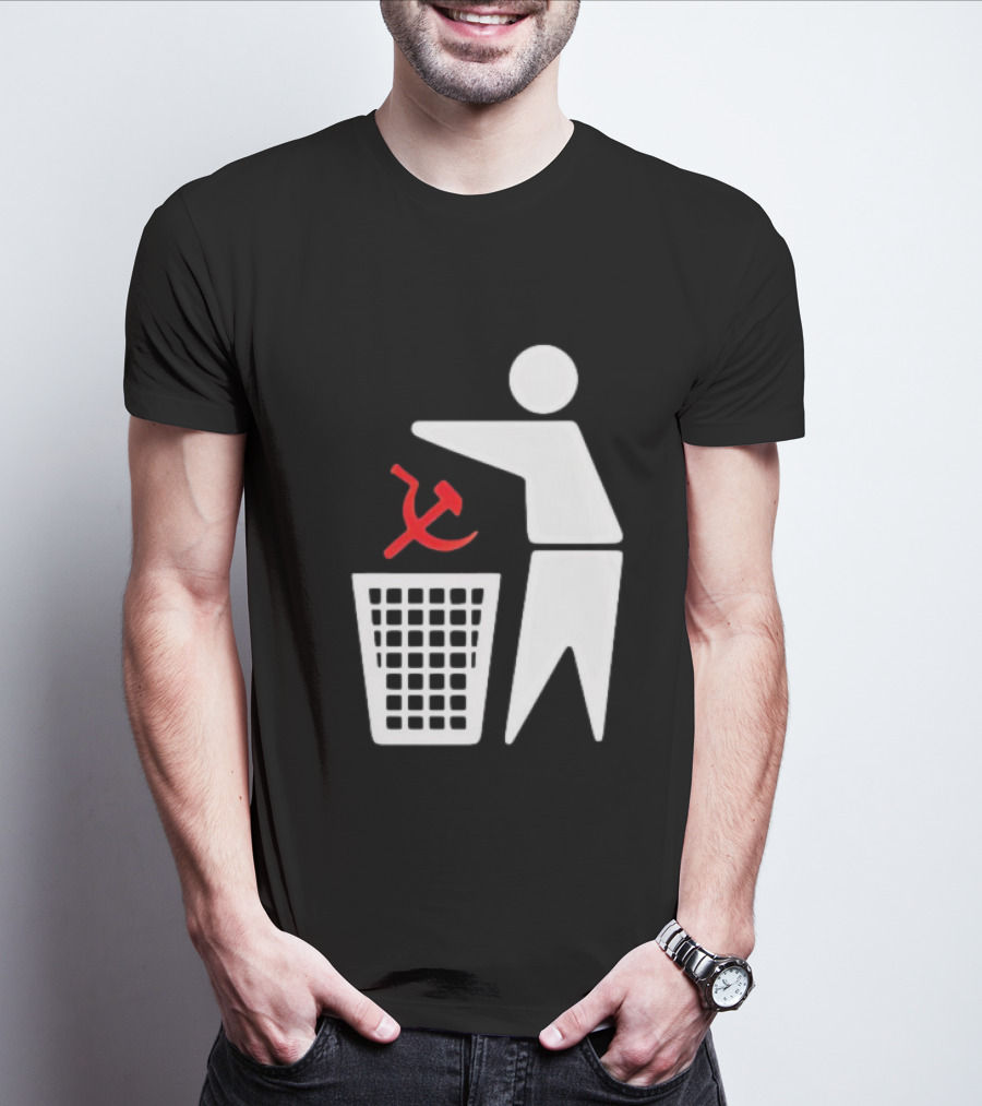 Communism Trash Can Hammer Sickle Disposal T-Shirt