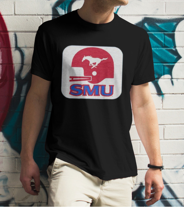 SMU Mustangs Football Red Helmet T-Shirt