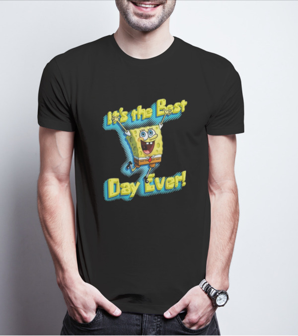 SpongeBob SquarePants It's The Best Day Ever Enthusiastic Pose T-Shirt