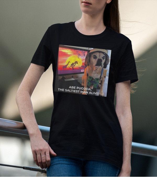 Abe Pugoda The Saltiest Man Alive Funny Pug Safari Adventure T-Shirt