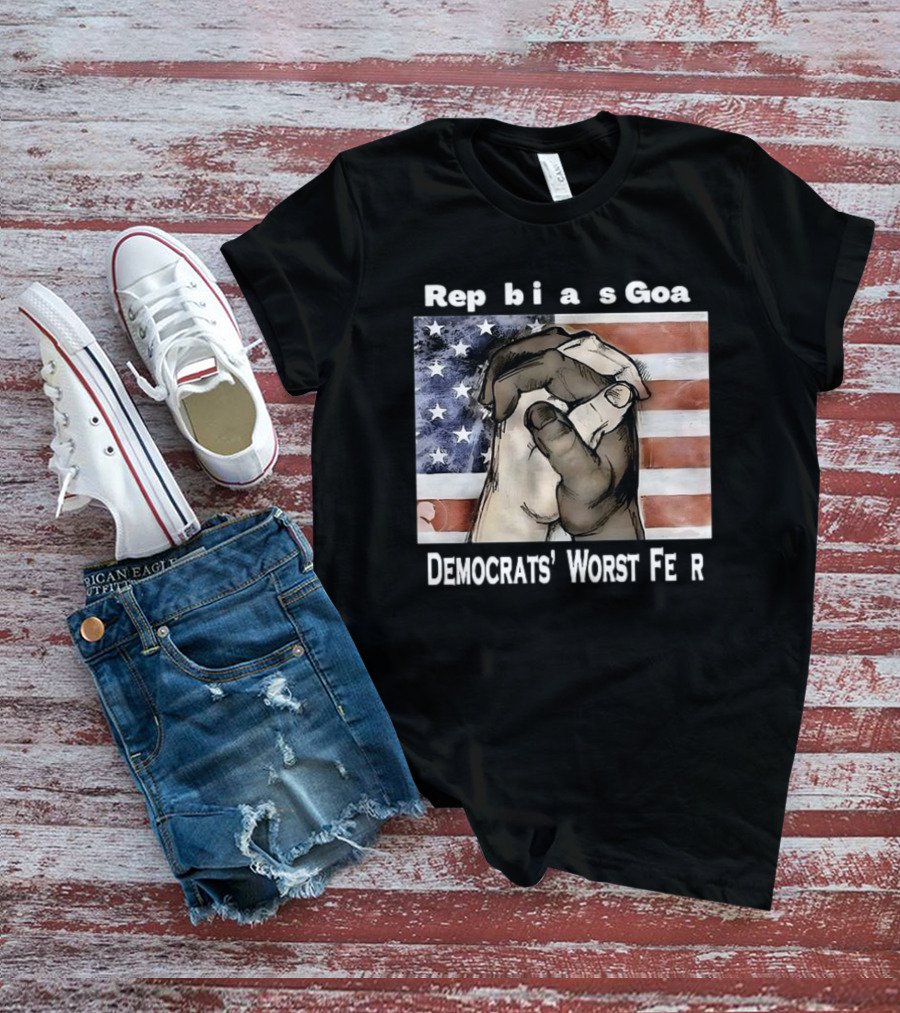 Republicans Goal Democrats' Worst Fear American Flag Handshake T-Shirt