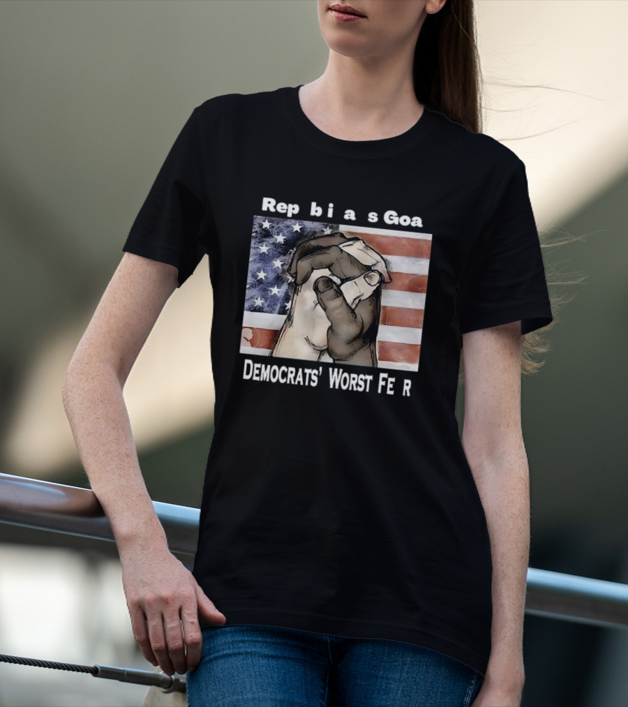 Republicans Goal Democrats' Worst Fear American Flag Handshake T-Shirt