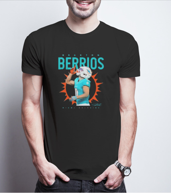 Braxton Berrios Miami Dolphins Signature Player Highlight T-Shirt