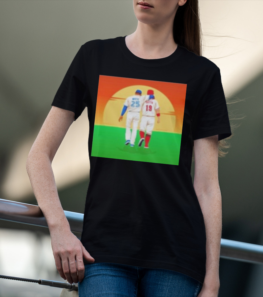 Devon White And Joey Votto Sunset Sports Moment Embrace T-Shirt