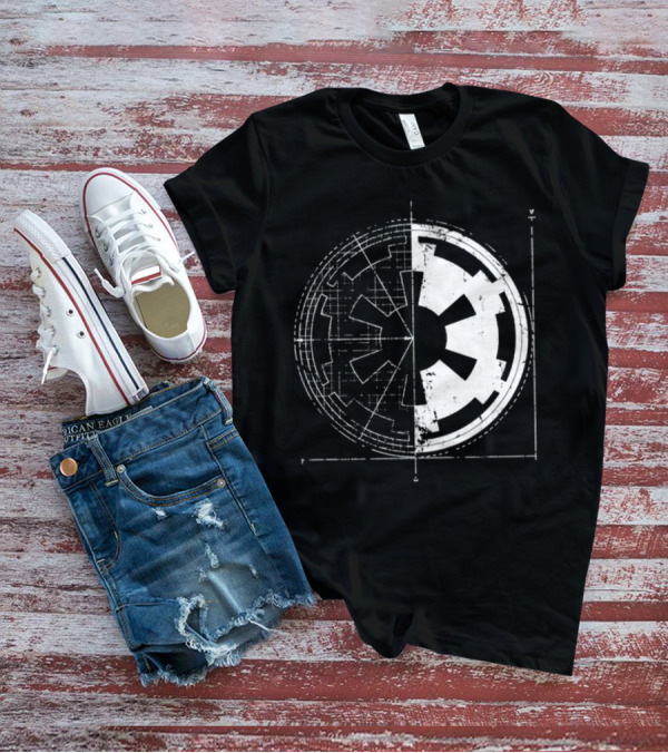 Galactic Empire Emblem Blueprint Schematic Diagram T-Shirt