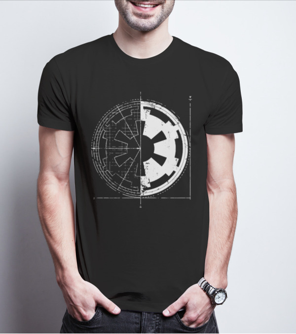 Galactic Empire Emblem Blueprint Schematic Diagram T-Shirt