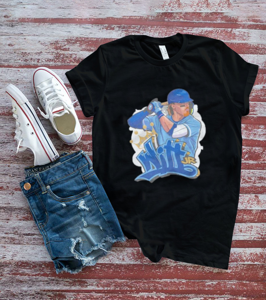 Bobby Witt Jr Kansas City Royals Graffiti Art With Crown T-Shirt
