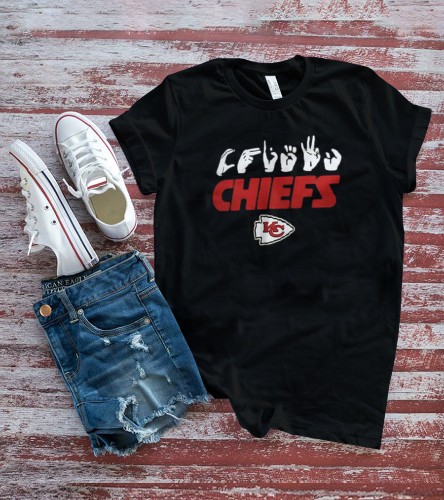 Kansas City Chiefs ASL Love Sign NFL Homage T-Shirt