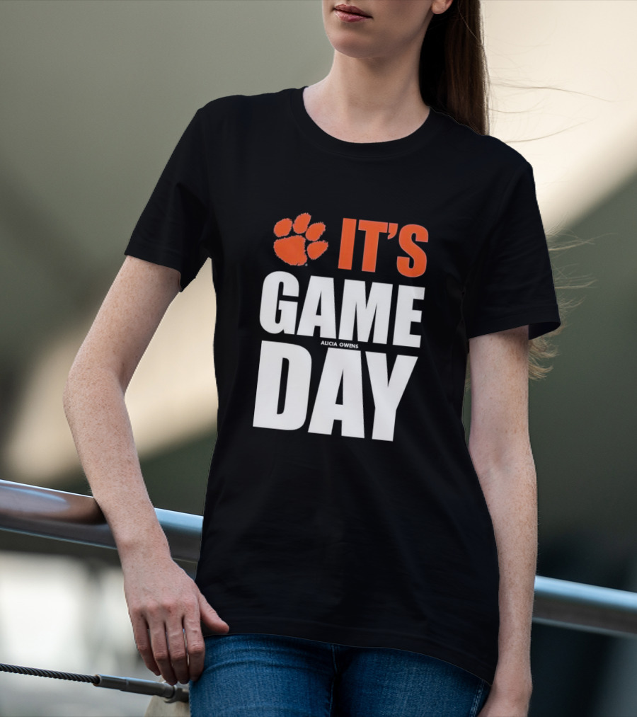 Clemson Tigers It's Game Day Paw Print Alicia Owens T-Shirt