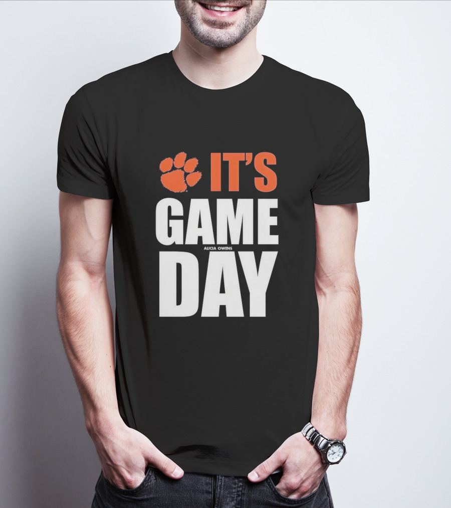 Clemson Tigers It's Game Day Paw Print Alicia Owens T-Shirt