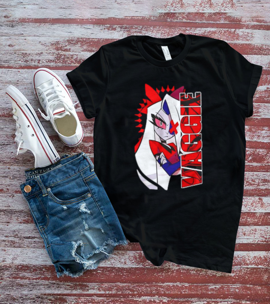 Hozier Hazbin Hotel Vaggie Character Red And White T-Shirt