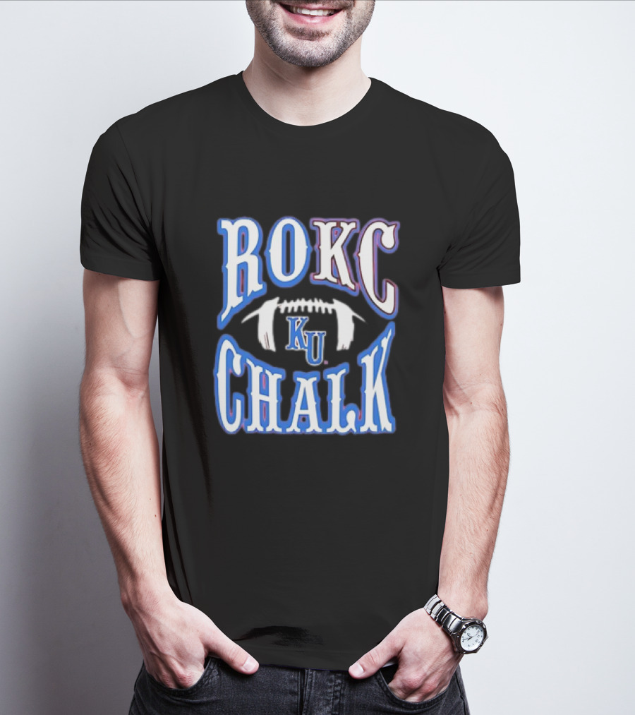 KU Rock Chalk Football Kansas Jayhawks T-Shirt