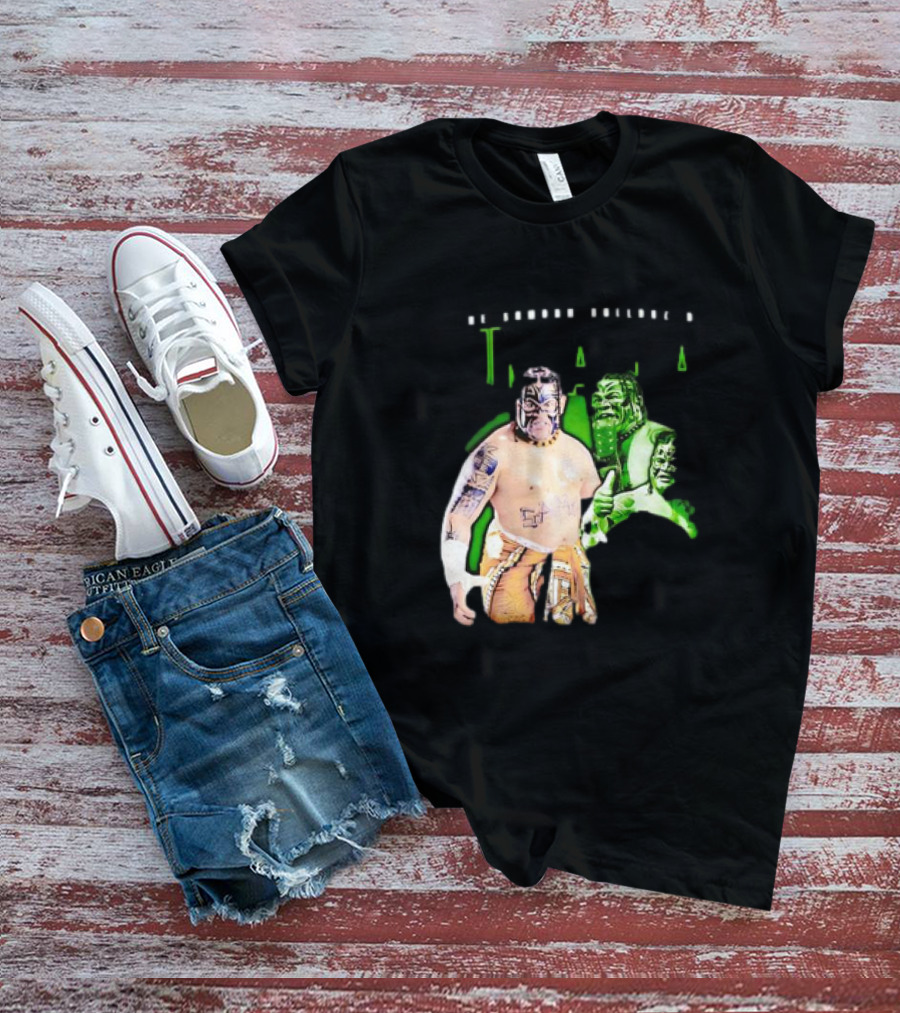 The Samoan Bulldozer Umaga Wrestler Graphic With Green Highlights T-Shirt