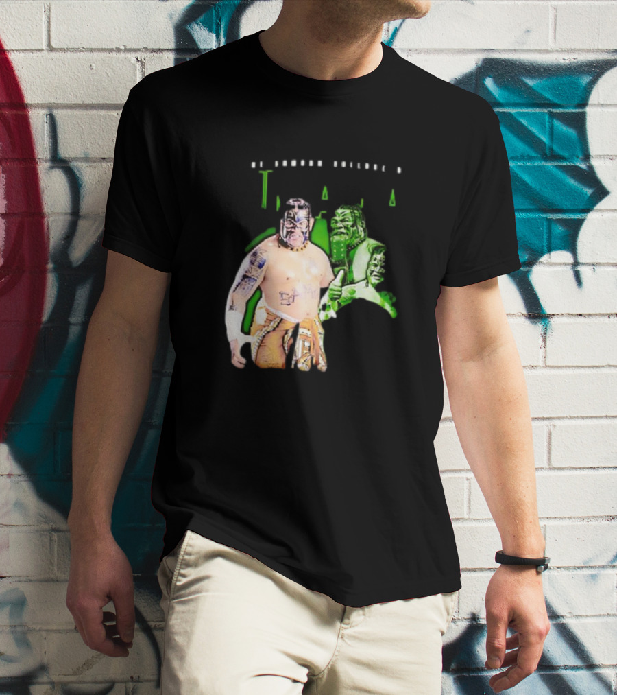 The Samoan Bulldozer Umaga Wrestler Graphic With Green Highlights T-Shirt