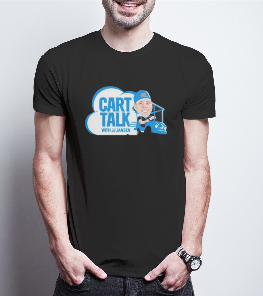Carolina Panthers Cart Talk With JJ Jansen Blue Cart Cloud T-Shirt