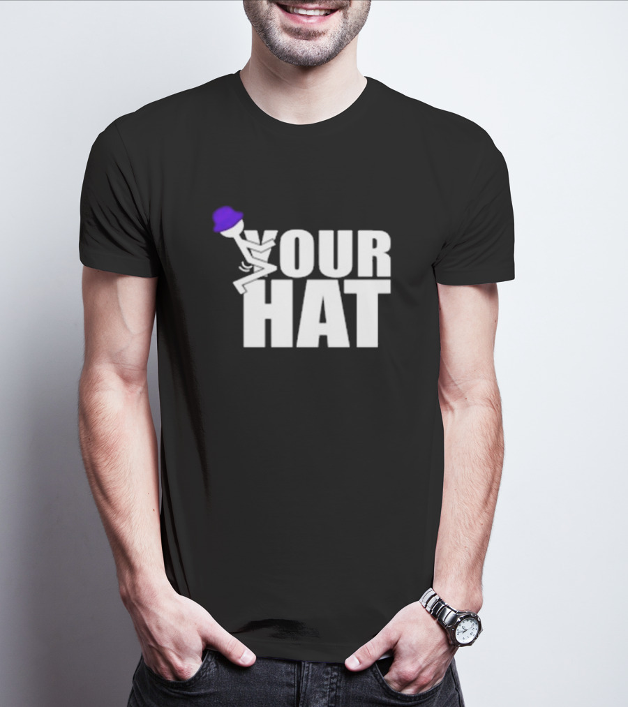 Jake Hager Stick Figure Purple Hat Your Hat T-Shirt