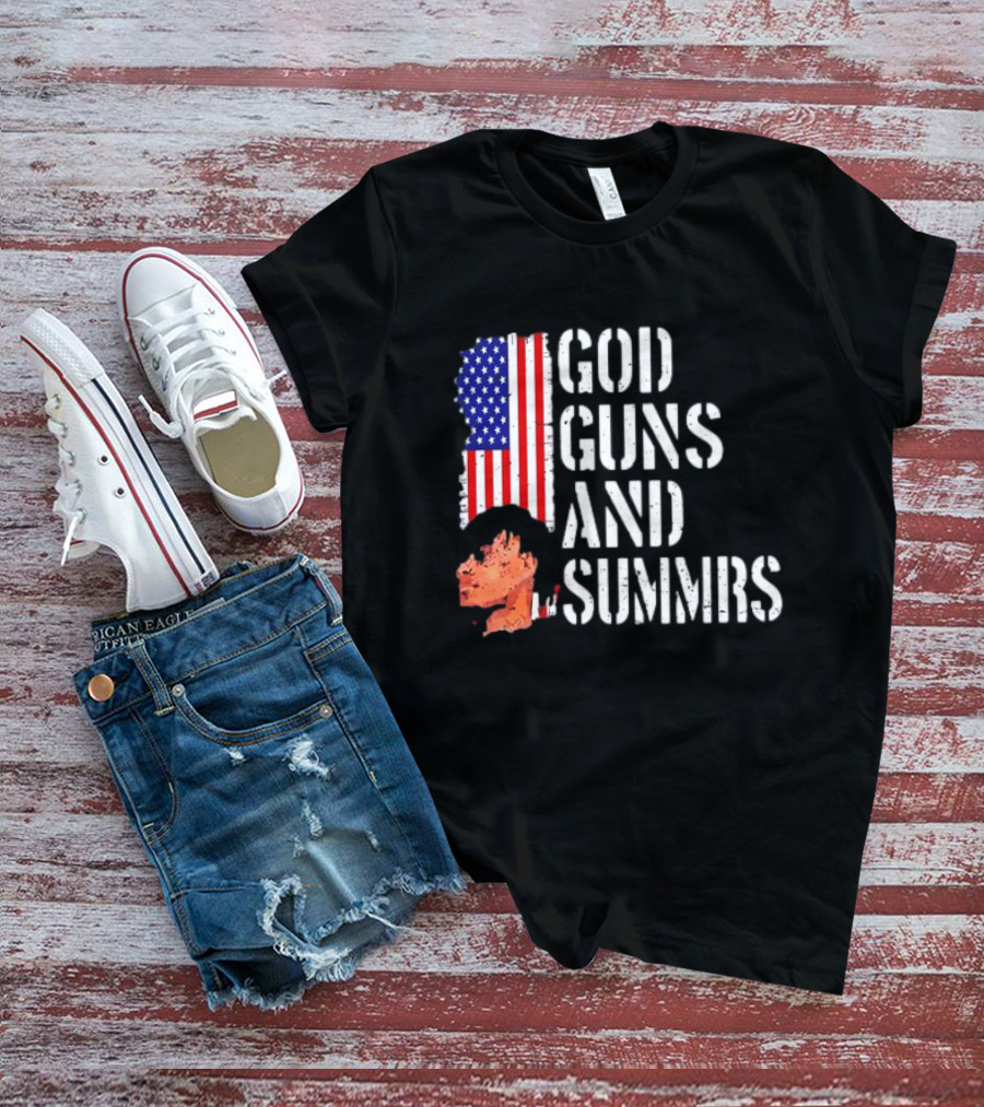Kankan God Guns And Summrs American Flag Iconic T-Shirt
