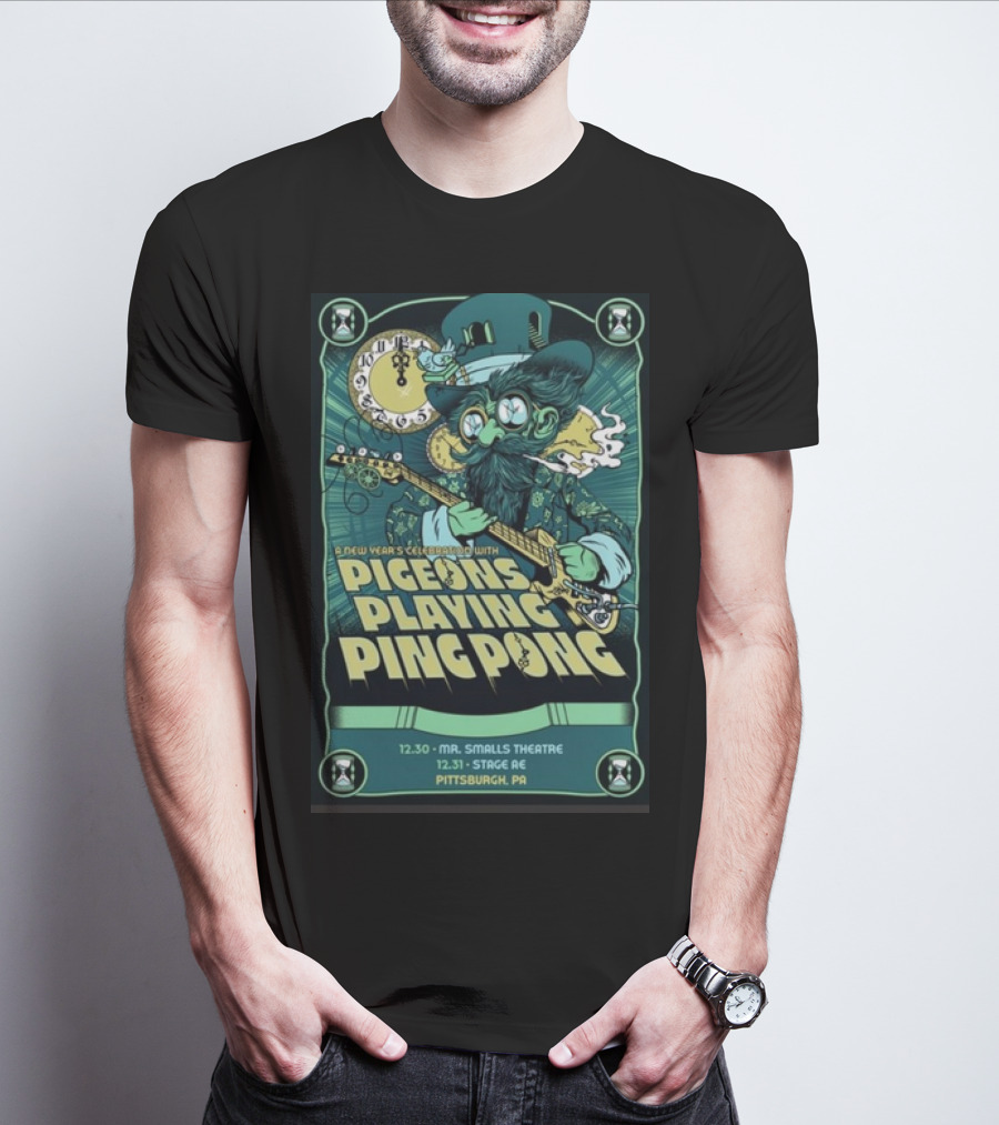 New Year's Celebration With Pigeons Playing Ping Pong Dec 30 Mr. Smalls Theatre Pittsburgh PA T-Shirt