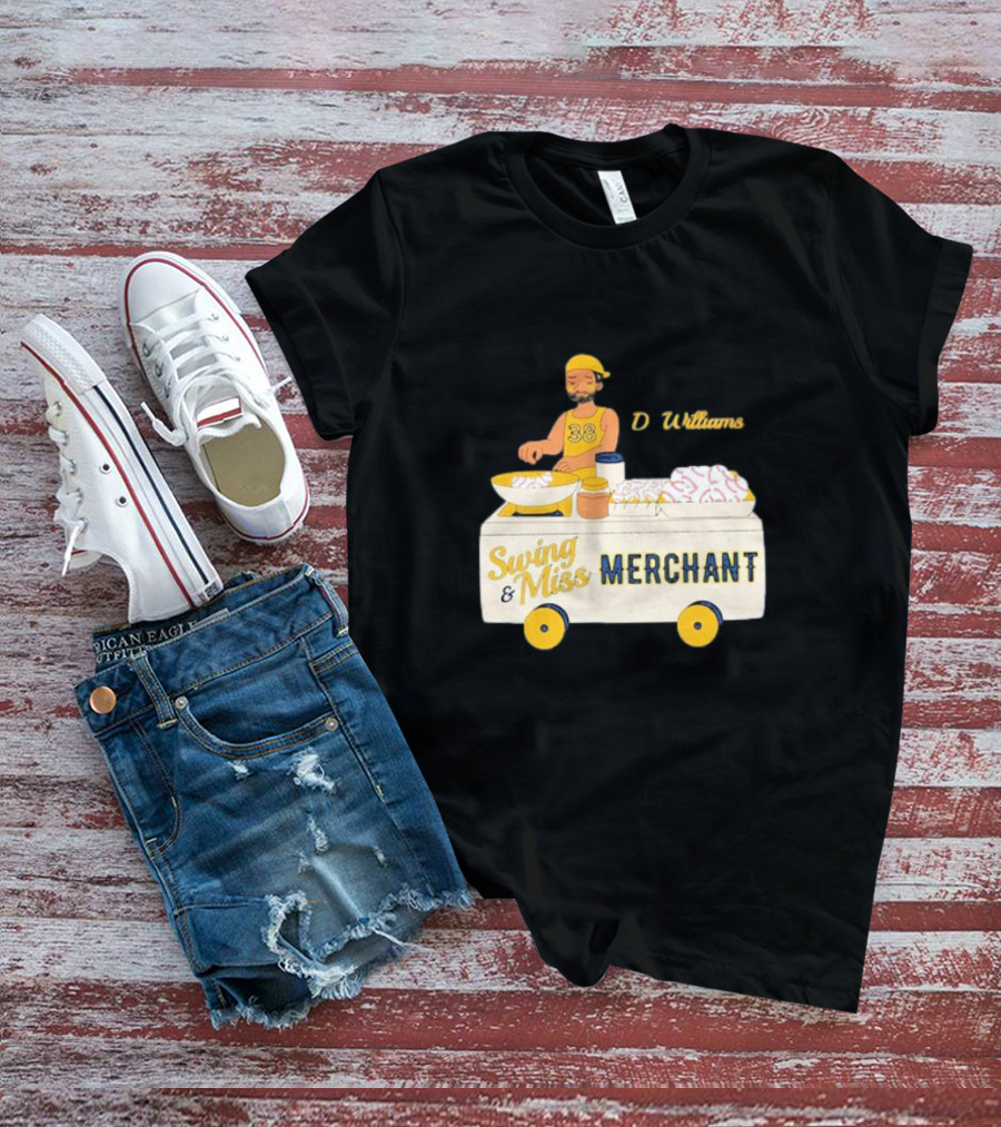 Devin Williams Swing And Miss Merchant Milwaukee Brewers Cartoon Baseball 38 T-Shirt