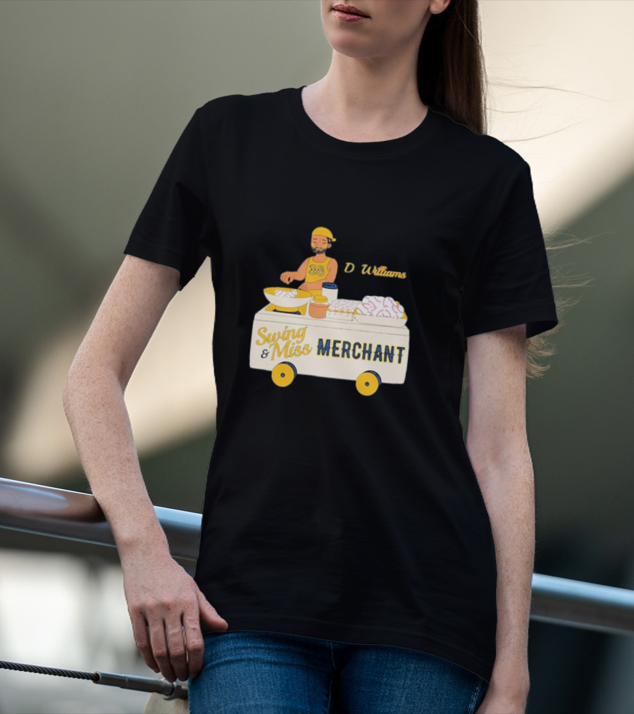 Devin Williams Swing And Miss Merchant Milwaukee Brewers Cartoon Baseball 38 T-Shirt