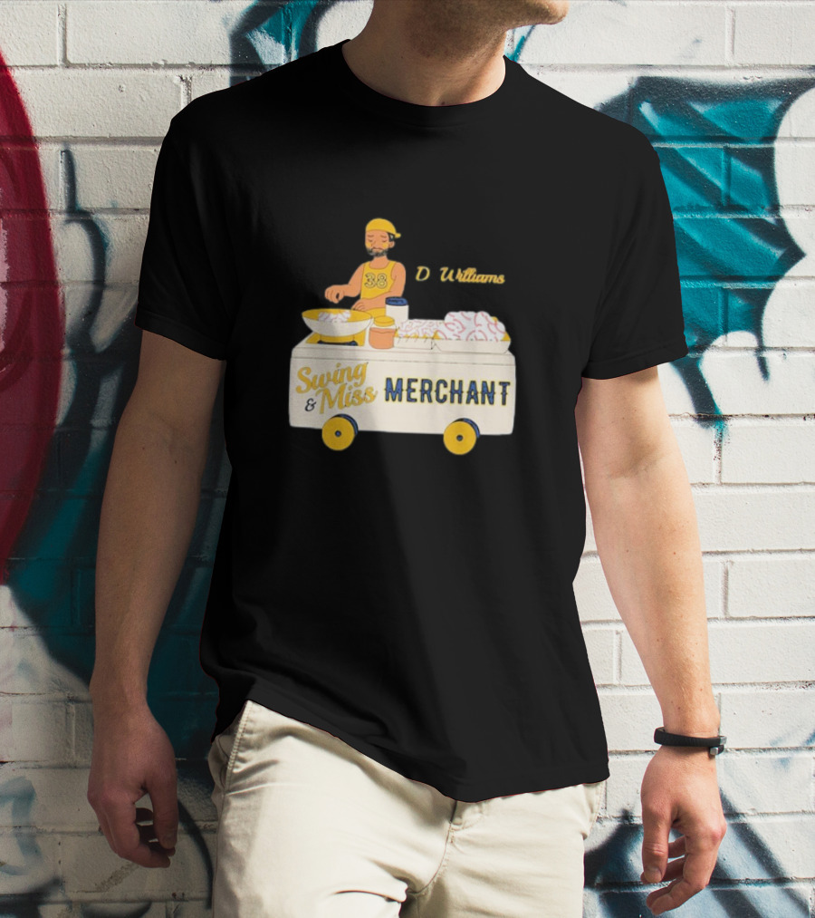 Devin Williams Swing And Miss Merchant Milwaukee Brewers Cartoon Baseball 38 T-Shirt