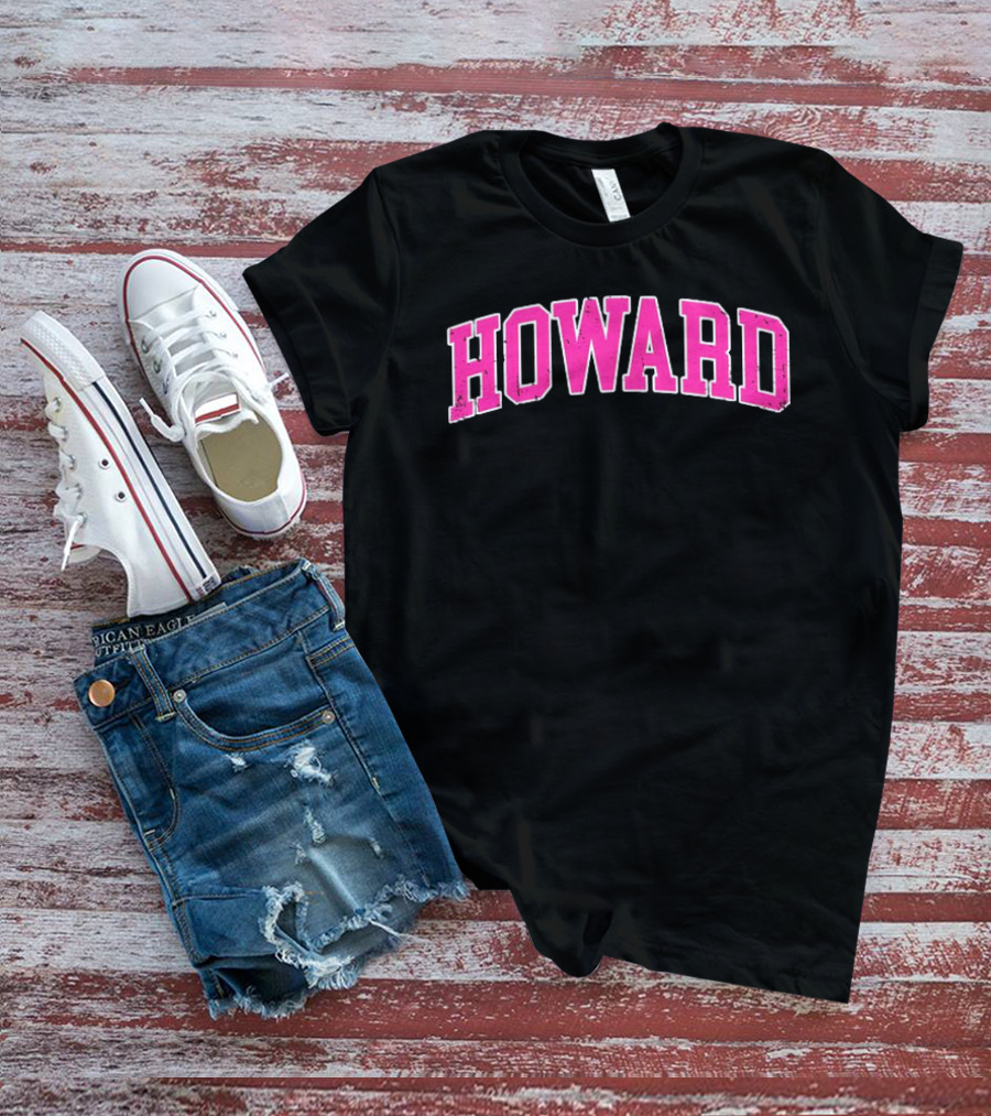 Howard University Pink Arch Text T-Shirt
