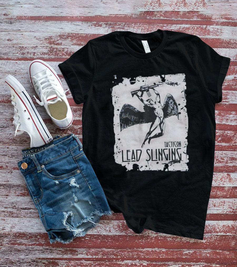 Tacticon Lead Slinging Angel With Rifle T-Shirt