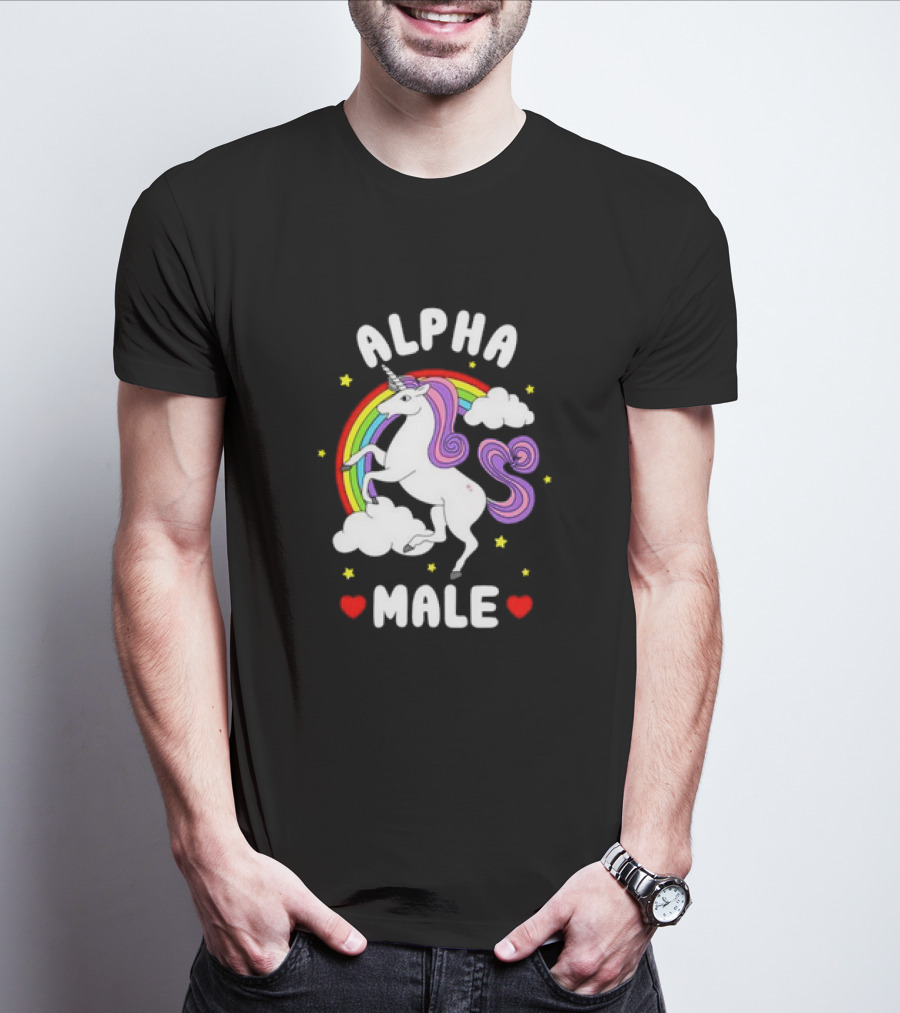 Alpha Male Unicorn Rainbow Father's Day T-Shirt