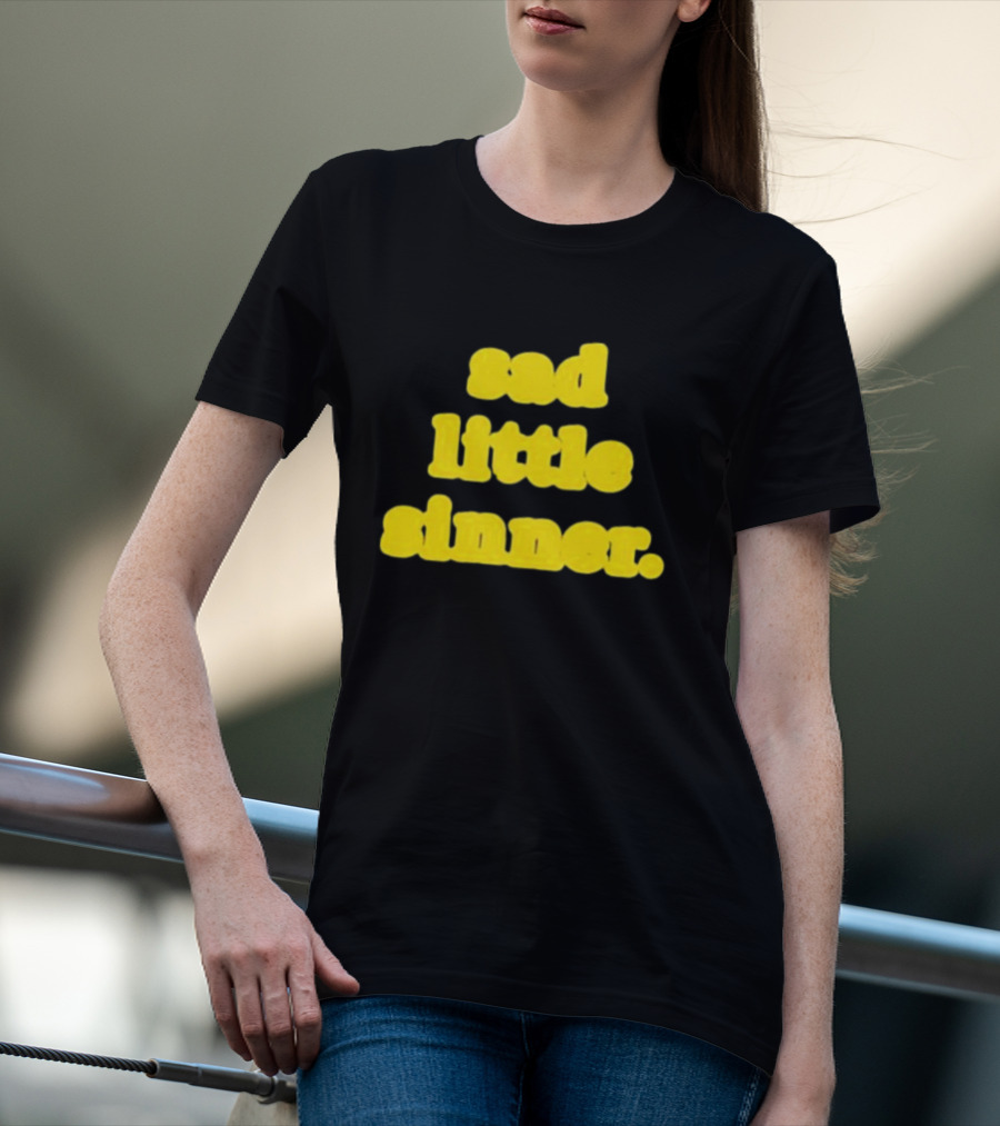 Sad Little Sinner Text Yellow Bold Font T-Shirt