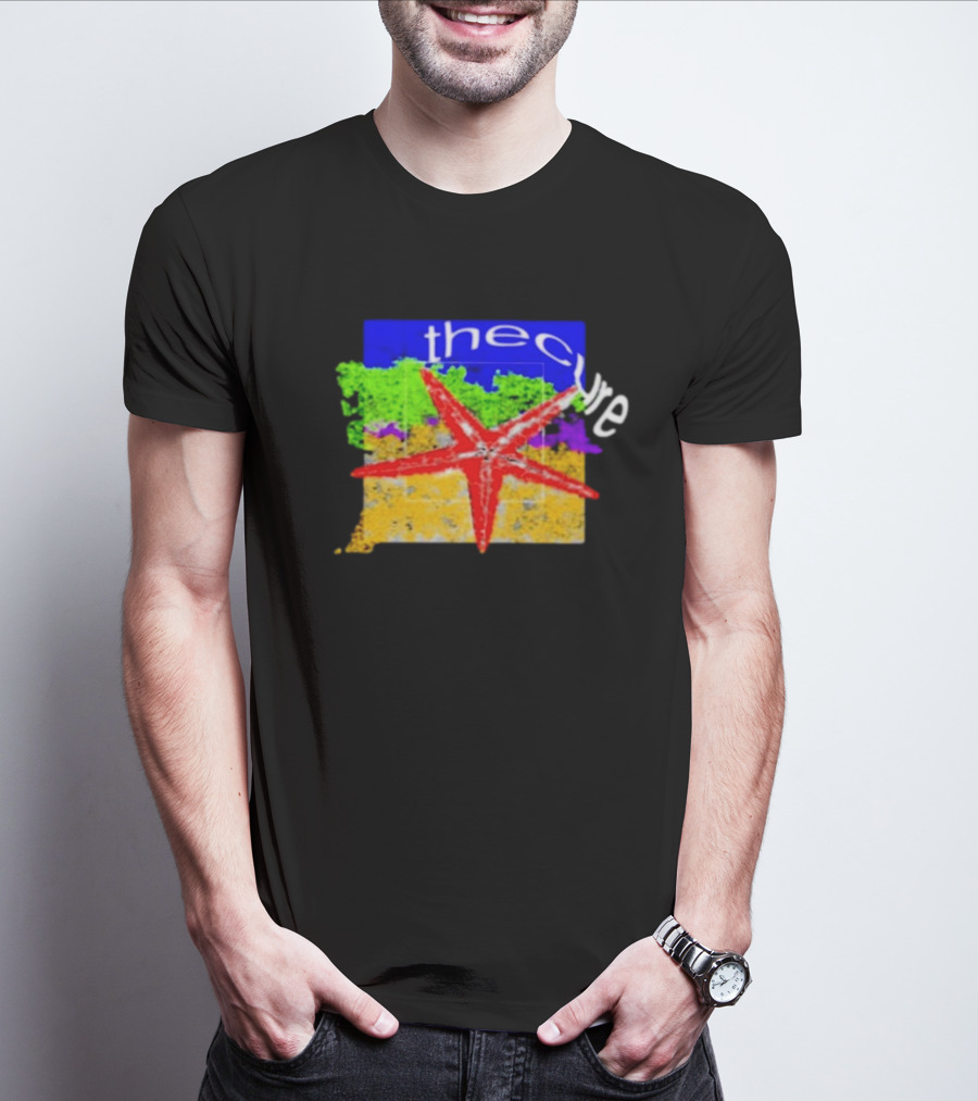 The Cure Starburst Grunge Color Block T-Shirt
