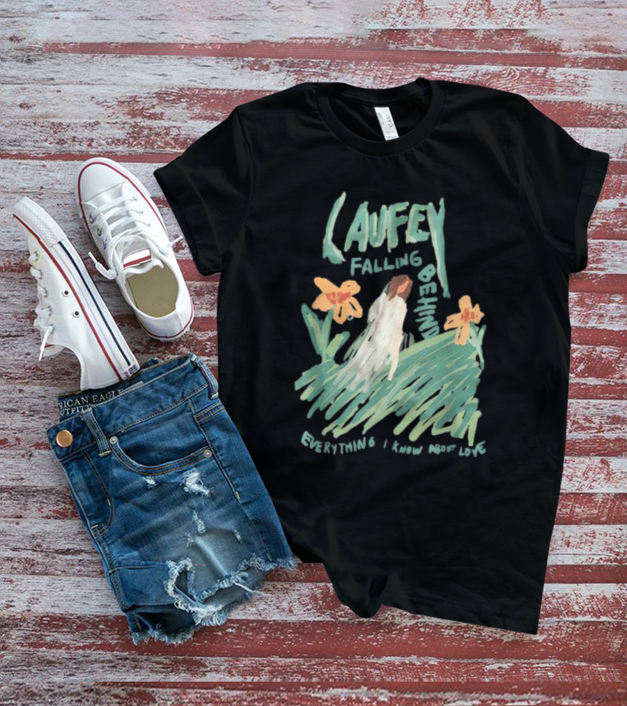 Laufey Falling Behind Everything I Know About Love With Daisies And Figure In Field T-Shirt