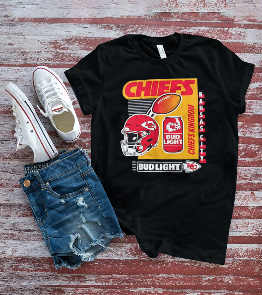 Kansas City Chiefs Bud Light Chiefs Kingdom Helmet Football Can T-Shirt